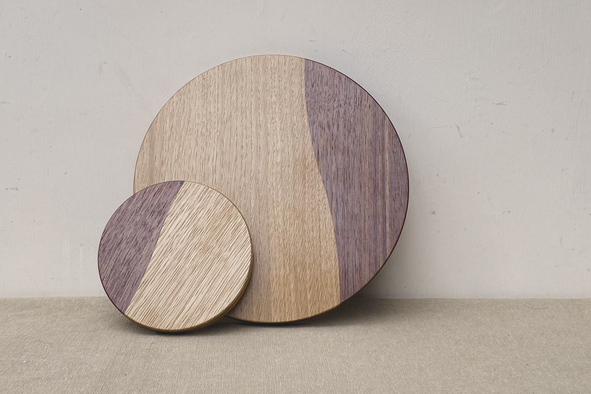 Handcrafted Two-Tone Oak & Walnut Wooden Trivet / Placemat