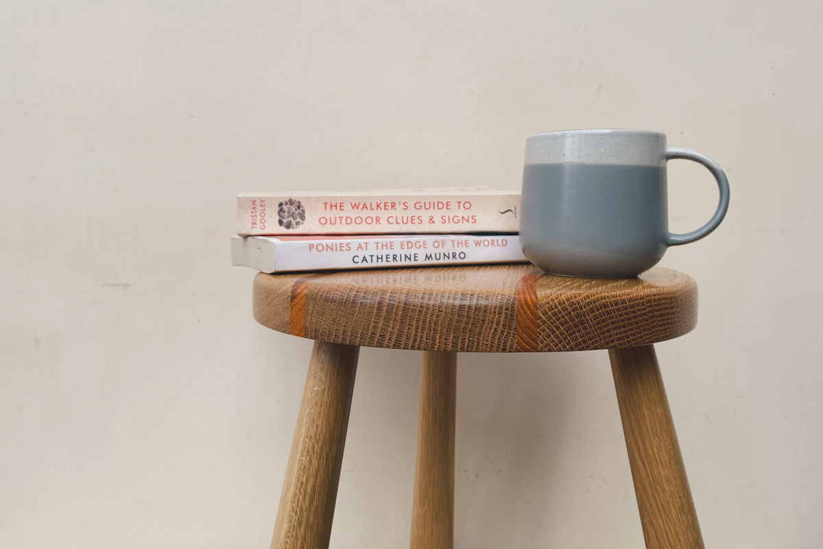 Modern Milking Stool With Contrasting Stripes