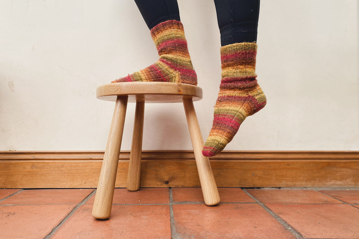 Modern Milking Stool With Contrasting Stripes
