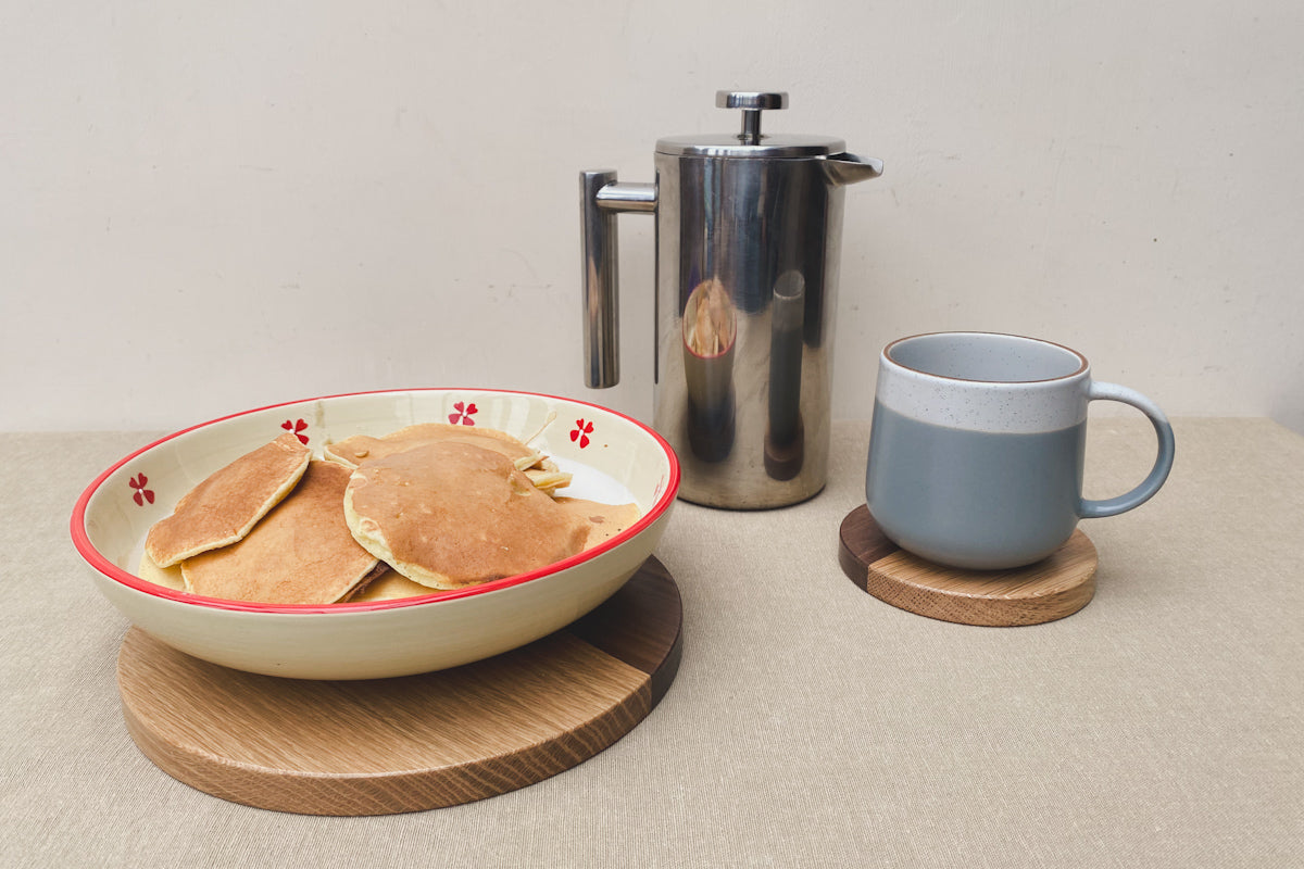 Handcrafted Two-Tone Oak & Walnut Wooden Trivet / Placemat