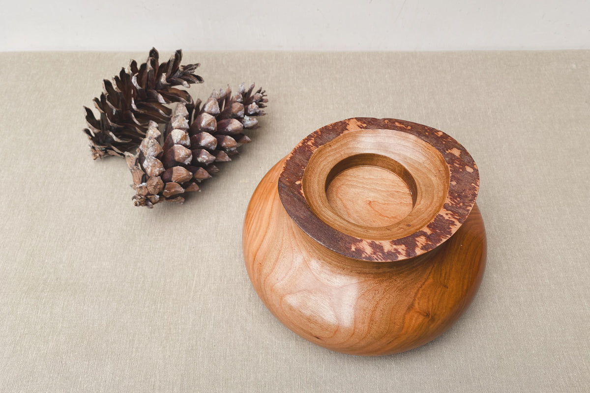 Large Elm Wood Candle Holder – One of a Kind